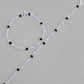VOJ Set of 2 Silver Plated Black & White Beads Anklets - Swadesiicart