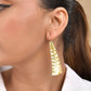 VOJ Gold Polished Anti Tarnished Elegant Designer Drop Earrings - Swadesiicart