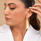 VOJ Gold Polished Anti Tarnished Elegant Designer Drop Earrings - Swadesiicart