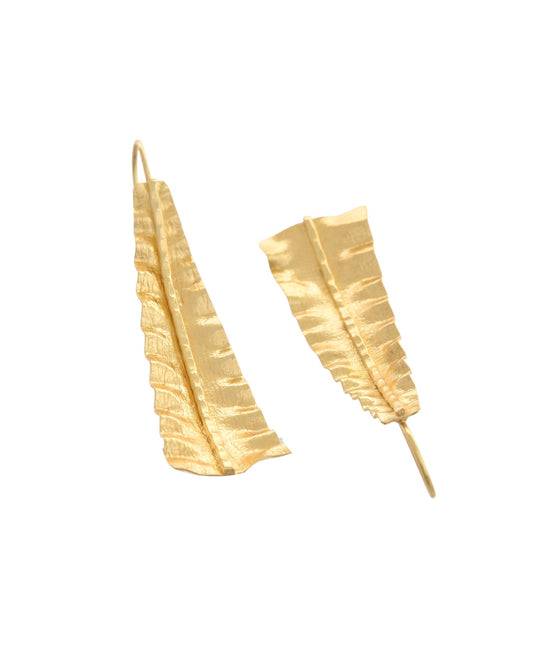 VOJ Gold Polished Anti Tarnished Elegant Designer Drop Earrings - Swadesiicart