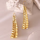 VOJ Gold Polished Anti Tarnished Elegant Designer Drop Earrings - Swadesiicart