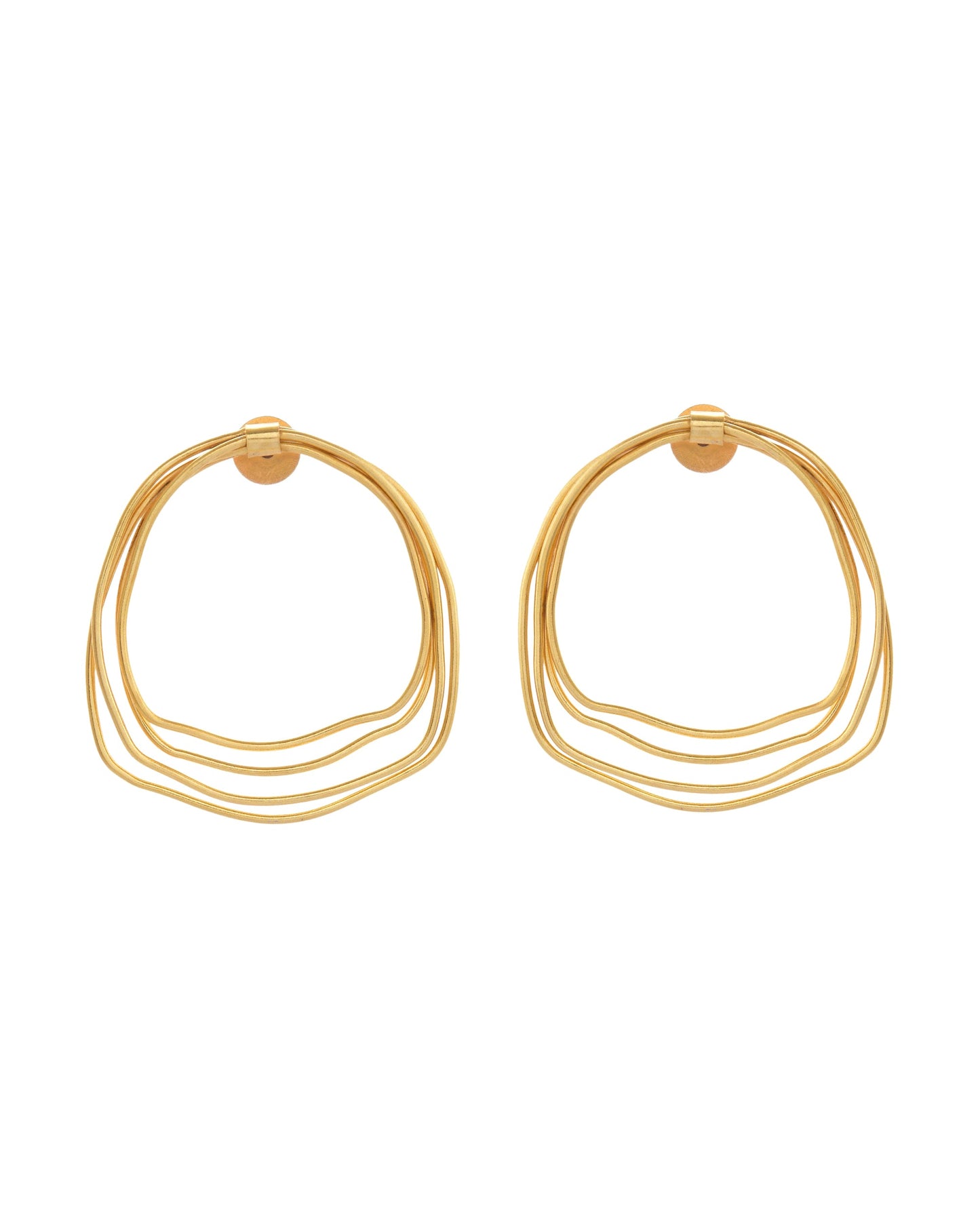 VOJ Gold Polished Anti Tarnished Multi Wired Studs Earrings - Swadesiicart