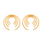 VOJ Gold Polished Anti Tarnished Semi Circle Studs Earrings - Swadesiicart