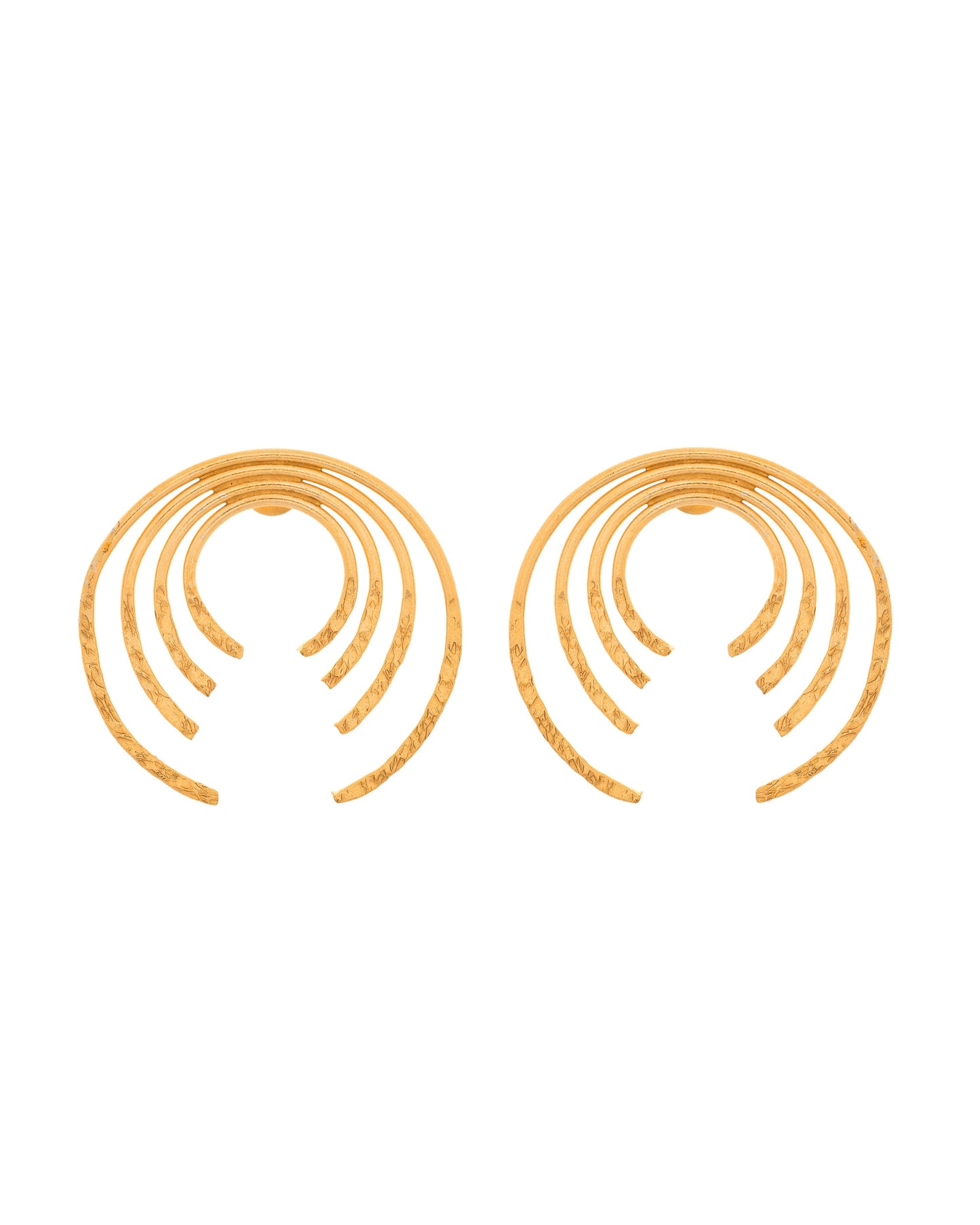 VOJ Gold Polished Anti Tarnished Semi Circle Studs Earrings - Swadesiicart