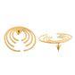 VOJ Gold Polished Anti Tarnished Semi Circle Studs Earrings - Swadesiicart