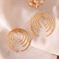 VOJ Gold Polished Anti Tarnished Semi Circle Studs Earrings - Swadesiicart