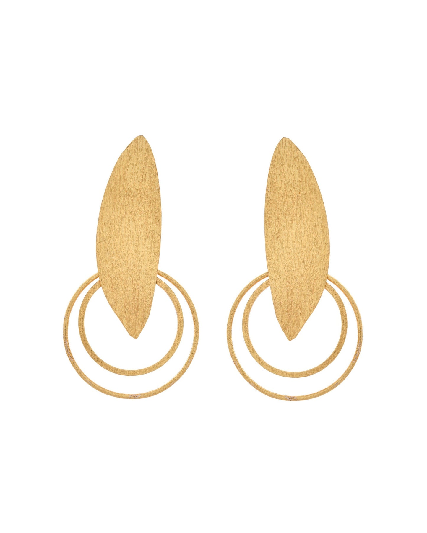 VOJ Gold Polished Stainless Steel Designer Anti Tarnished Earrings - Swadesiicart