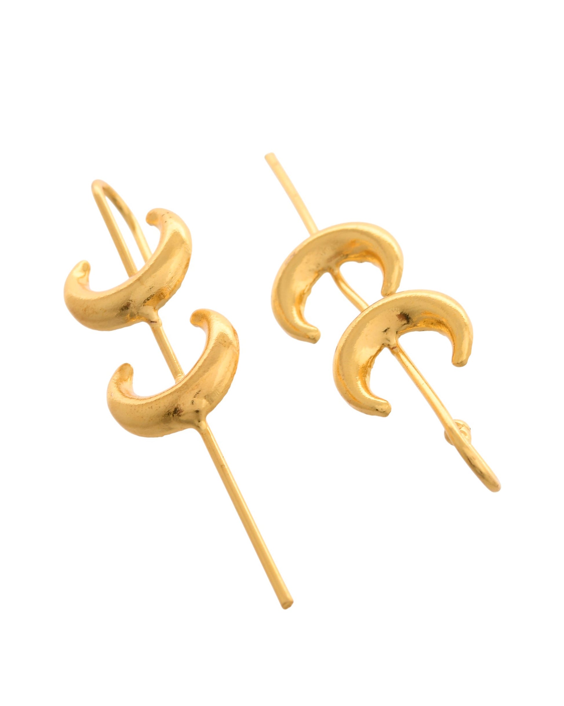 VOJ Gold Polished Moon Shaped Anti Tarnish Ear Cuff - Swadesiicart