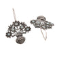 VOJ Silver Plated Floral Shaped Oxidized Drop Earrings - Swadesiicart