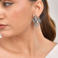 VOJ Silver Plated Oxidized Kanha Shaped Earrings - Swadesiicart