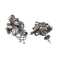 VOJ Silver Plated Oxidized Kanha Shaped Earrings - Swadesiicart