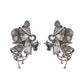 VOJ Silver Plated Oxidized Kanha Shaped Earrings - Swadesiicart