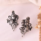 VOJ Silver Plated Oxidized Kanha Shaped Earrings - Swadesiicart