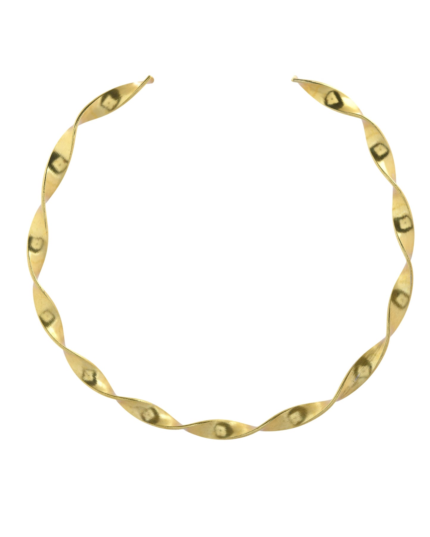 VOJ Gold Polished Anti Tarnished Twisted Hasli Necklace | Swadesiicart