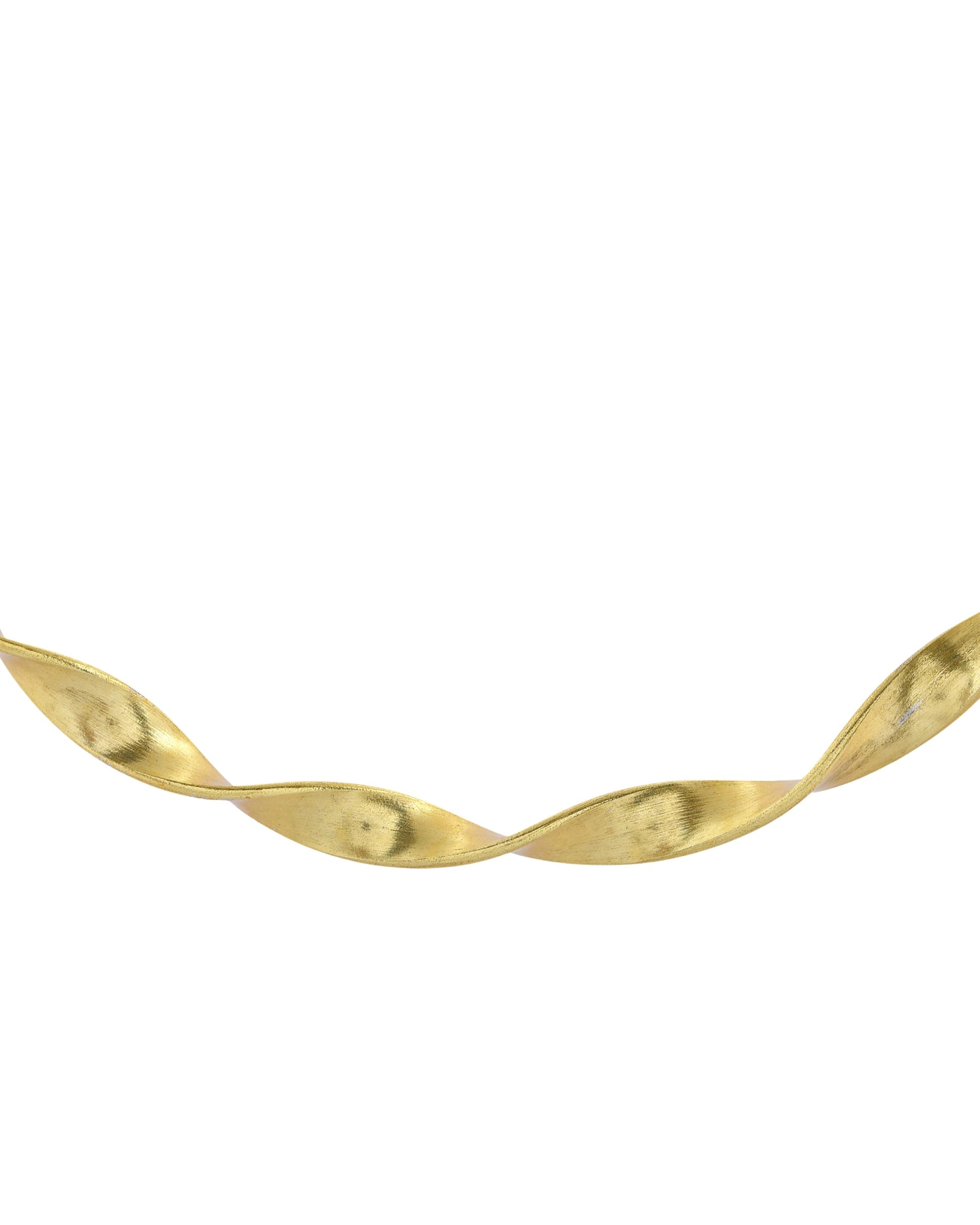 VOJ Gold Polished Anti Tarnished Twisted Hasli Necklace | Swadesiicart