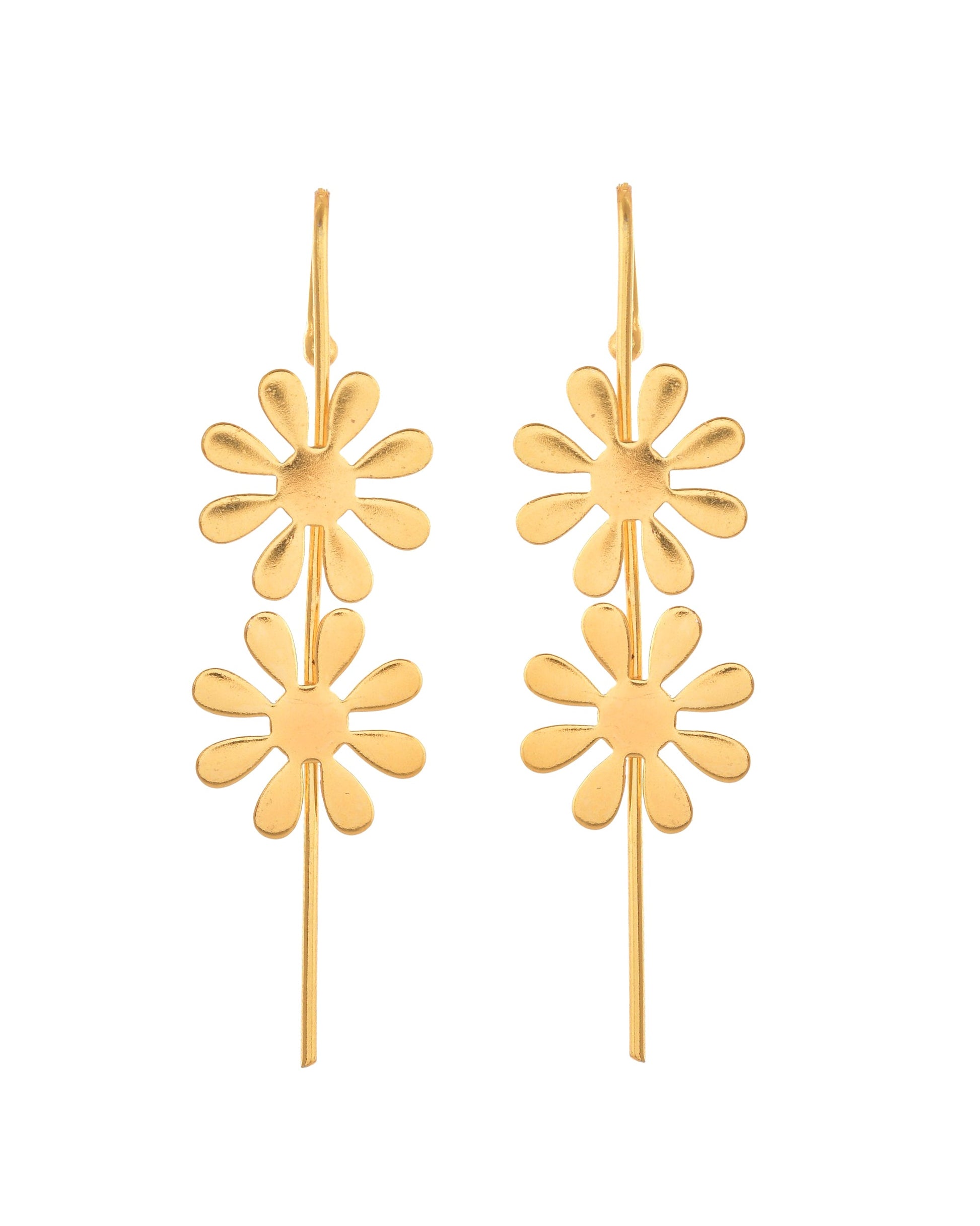 VOJ Gold Polished Floral Shaped Anti Tarnished Ear Cuff - Swadesiicart