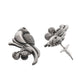VOJ Silver Plated Oxidized Parrot Shaped Studs Earrings - Swadesiicart
