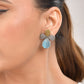 VOJ Silver Toned Blue Stone Studded Elegant Earrings - Swadesiicart