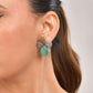 VOJ Silver Toned Teal Stone Studded Elegant Earrings - Swadesiicart
