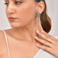 VOJ Silver Toned Designer Temple Earrings - Swadesiicart