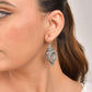 VOJ Silver Toned Designer Drop Earrings - Swadesiicart