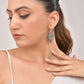 VOJ Silver Toned Designer Drop Earrings - Swadesiicart