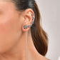 VOJ Silver Toned Floral Designer Ear Cuff - Swadesiicart