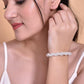 VOJ Silver Plated White Kada Beads Kada Bracelet - VOJ (Valley Of Jewellery)