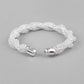 VOJ Silver Plated White Kada Beads Kada Bracelet - Swadesiicart