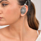 VOJ Silver Toned Designer Floral Shaped Ear Cuff - Swadesiicart