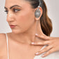 VOJ Silver Toned Designer Floral Shaped Ear Cuff - Swadesiicart