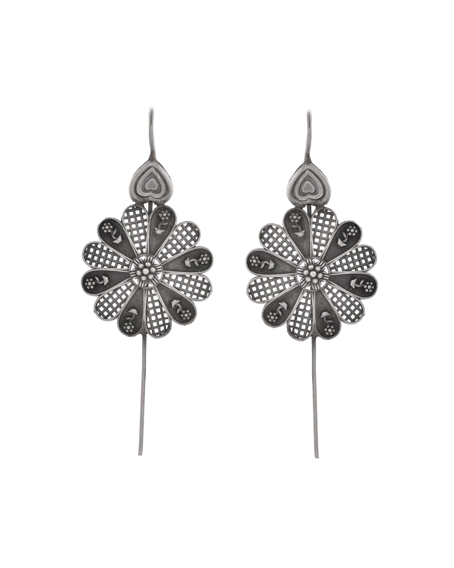 VOJ Silver Plated Flower Shaped Elegant Ear Cuff - Swadesiicart