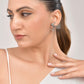 VOJ Silver Plated Dancing Peacock Shaped Studs Earrings - Swadesiicart