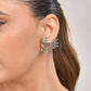 VOJ Silver Plated Dancing Peacock Shaped Studs Earrings - Swadesiicart