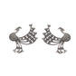 VOJ Silver Plated Dancing Peacock Shaped Studs Earrings - Swadesiicart