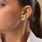 VOJ Gold Polished Heart Shaped Studs Earrings - Swadesiicart