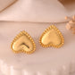 VOJ Gold Polished Heart Shaped Studs Earrings - Swadesiicart