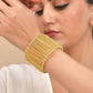VOJ Gold Polished Anti Tarnished Cuff Bracelet For Women - Swadesiicart