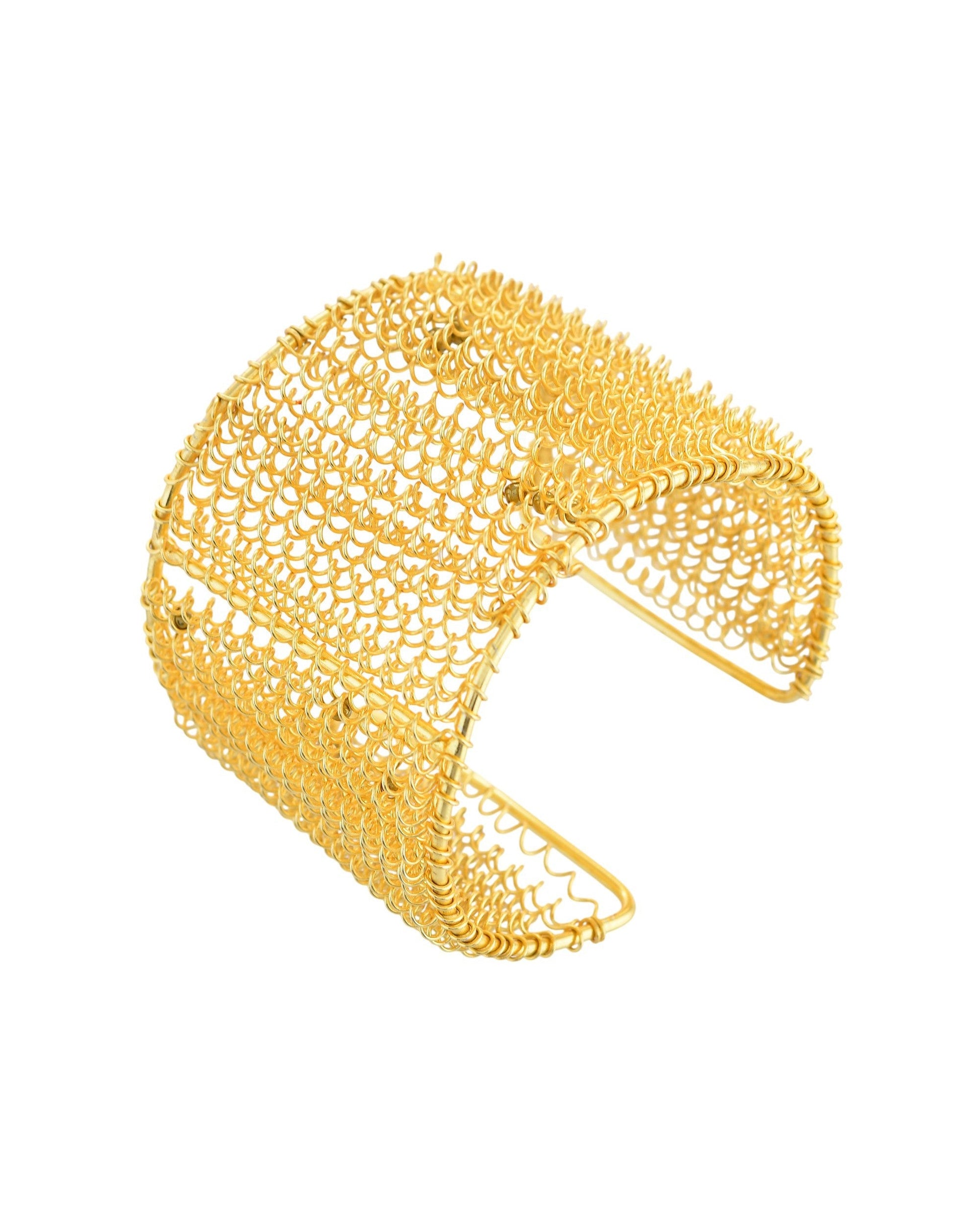 VOJ Gold Polished Anti Tarnished Cuff Bracelet For Women - Swadesiicart