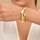 VOJ Gold Polished Anti Tarnished Twisted Cuff Bracelet For Women - Swadesiicart