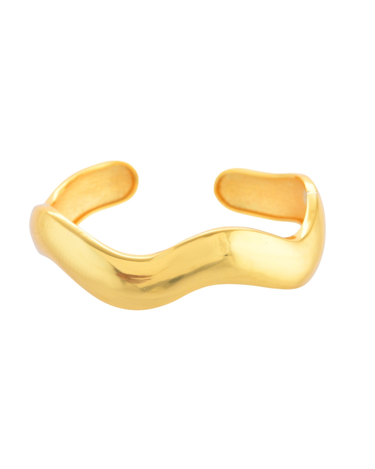 VOJ Gold Polished Anti Tarnished Twisted Cuff Bracelet For Women - Swadesiicart