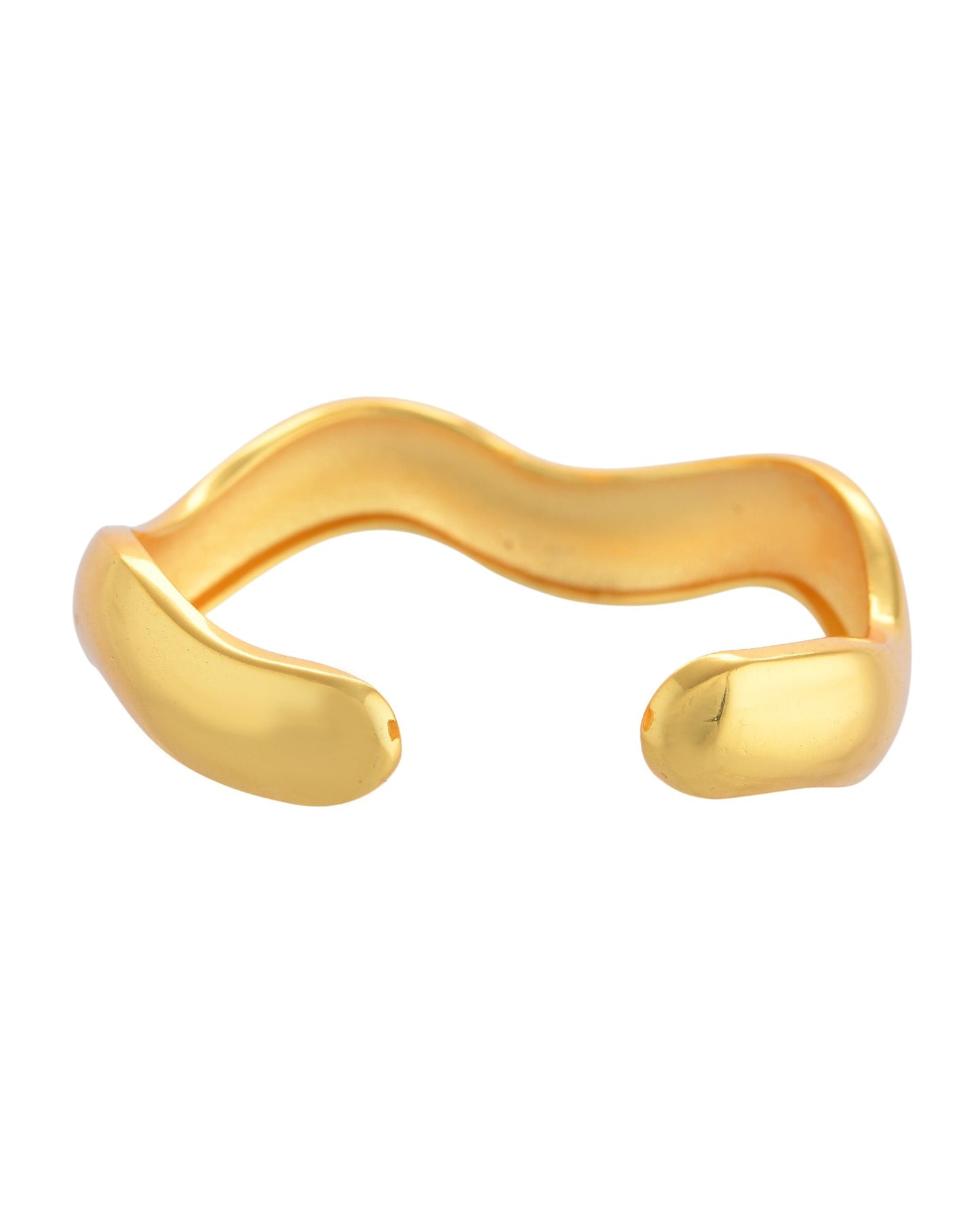 VOJ Gold Polished Anti Tarnished Twisted Cuff Bracelet For Women - Swadesiicart