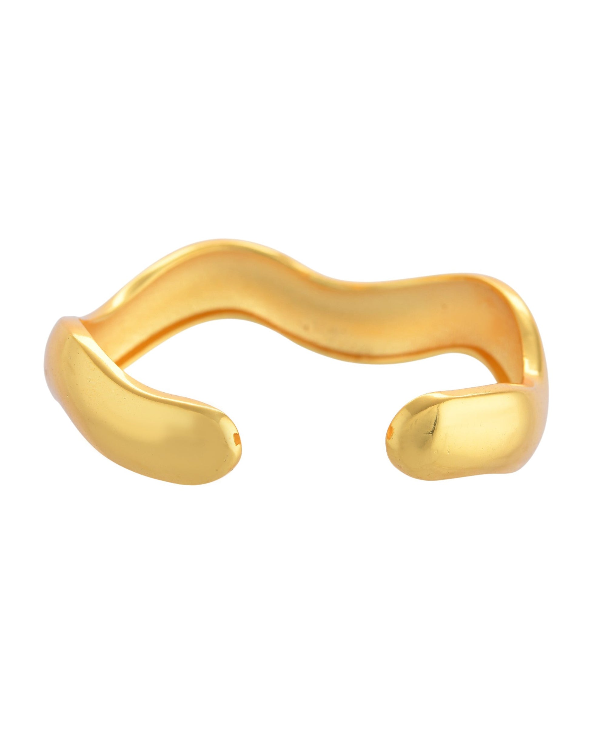 VOJ Gold Polished Anti Tarnished Twisted Cuff Bracelet For Women - Swadesiicart