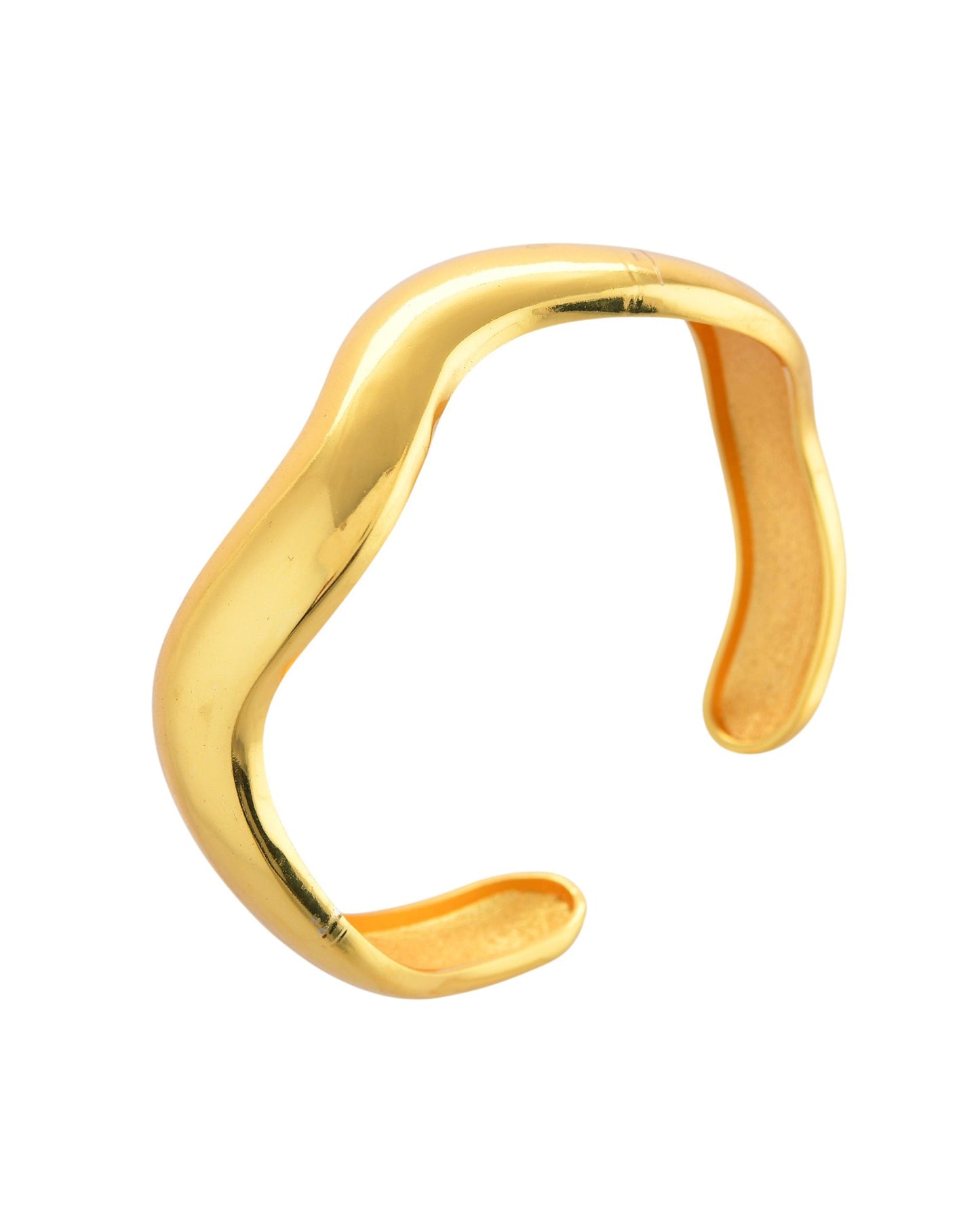 VOJ Gold Polished Anti Tarnished Twisted Cuff Bracelet For Women - Swadesiicart