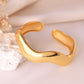 VOJ Gold Polished Anti Tarnished Twisted Cuff Bracelet For Women - Swadesiicart