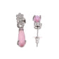 VOJ Silver Plated Baby Pink Stone Studded Ad Jewellery Set