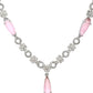 VOJ Silver Plated Baby Pink Stone Studded Ad Jewellery Set