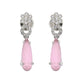 VOJ Silver Plated Baby Pink Stone Studded Ad Jewellery Set