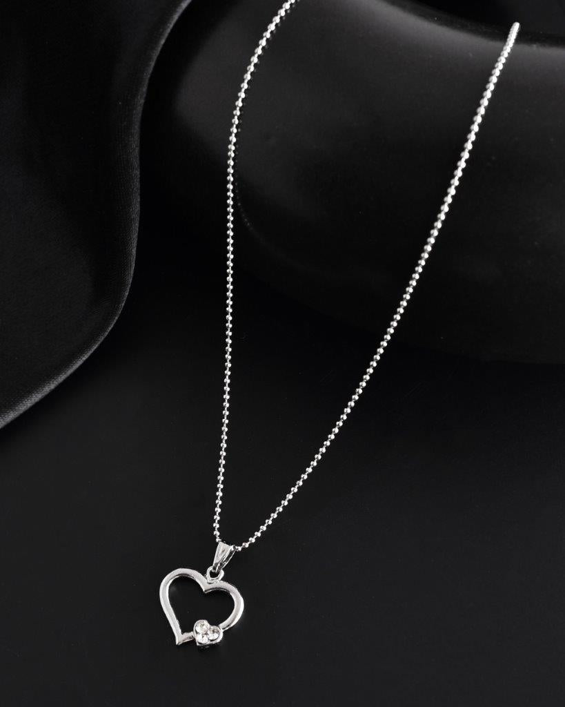 VOJ Silver Plated Heart Pandent Chain | Swadesiicart