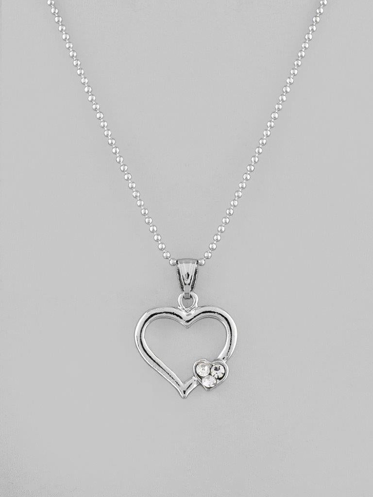 VOJ Silver Plated Heart Pandent Chain | Swadesiicart
